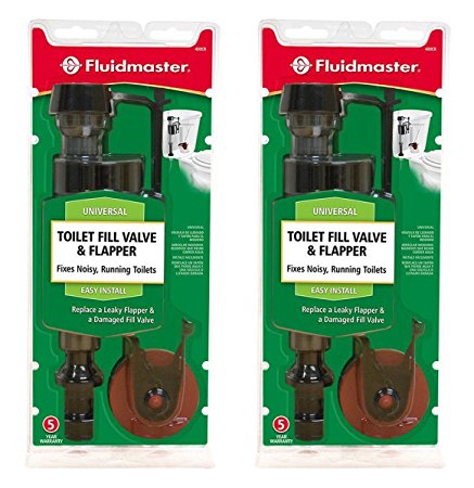(Pack of 2) Fluidmaster 400CR Toilet Fill Valve and Flapper Repair Kit