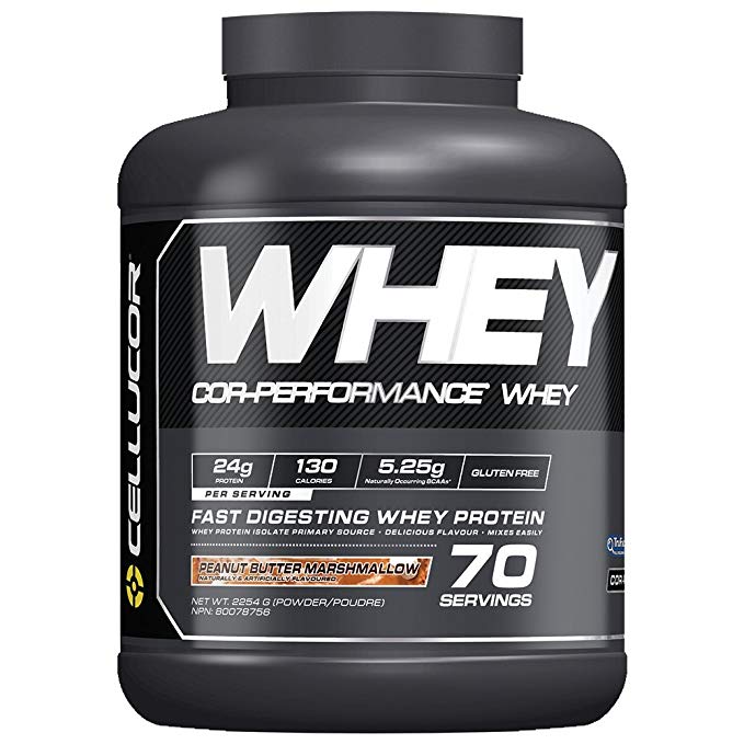 Cellucor Whey Protein Isolate & Concentrate Blend Powder with BCAAs, Post Workout Recovery Drink, Gluten Free Low Carb Low Fat, Peanut Butter Marshmallow, 70 Servings