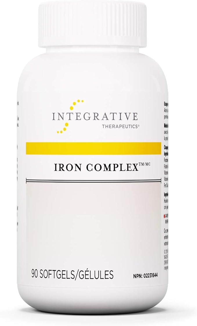 Iron Complex - Integrative Therapeutics - Iron Blend with Folic Acid, Vitamin C and B12 - Helps produce red blood cells & prevent iron anemis - 90 Softgels