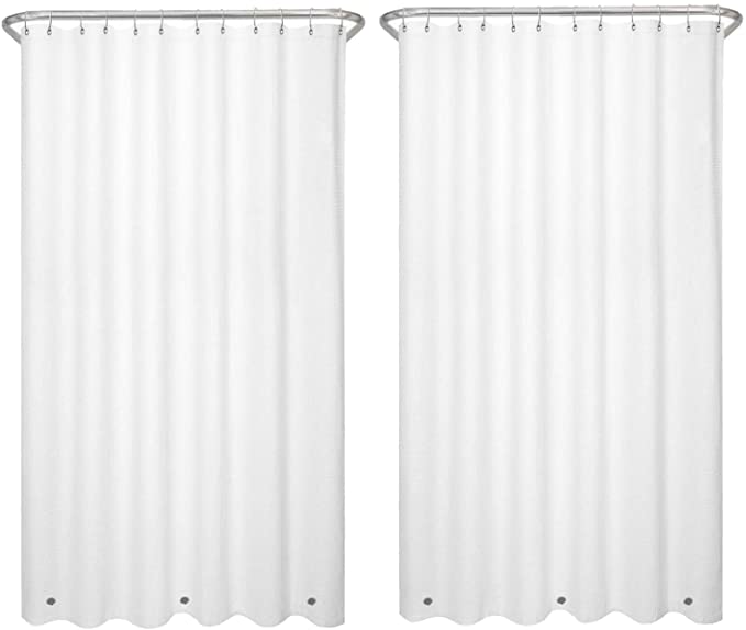 LiBa Shower Curtain Liners, Mildew Resistant, PEVA 2 Pack White Bathroom 72" W x 72" H, 8G Heavy Duty Antimicrobial