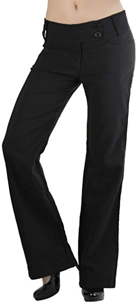 ToBeInStyle Women's High Waist Boot-Cut Dress Pants