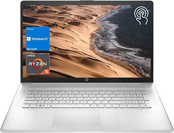 HP 17 Laptop, 17.3" HD  Touchscreen, AMD Ryzen 5 5625U, 16GB DDR4 RAM, 1TB PCIe NVMe SSD   1TB HDD, Webcam, Wi-Fi, Bluetooth, Windows 11 Home, Silver