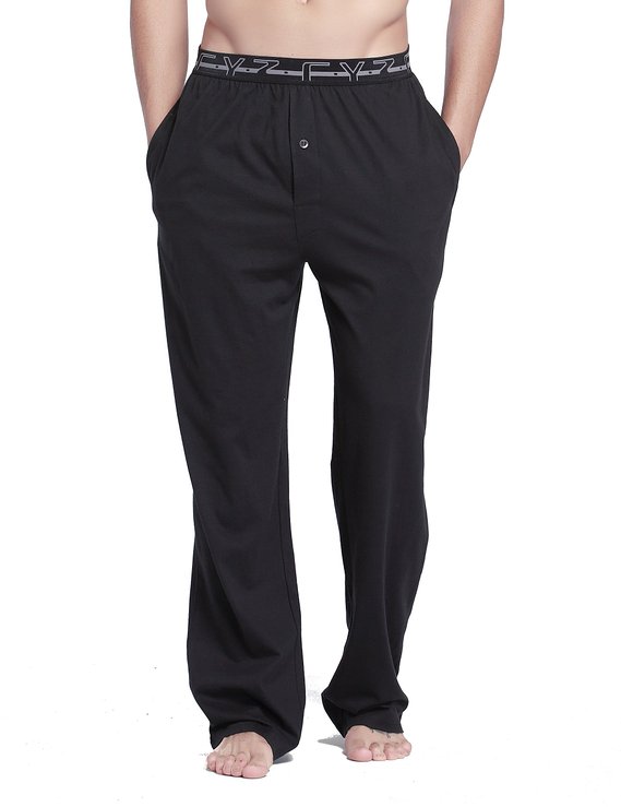 CYZ Men's 100% Cotton Jersey Knit Pajama Sleep Lounge Pants Elastic Waistband