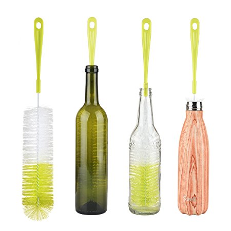 16” Long Bottle Brush Cleaner for Washing Wine, Beer, S’well, Decanter, Kombucha, Hydroflask, Thermos, Glass Jugs and Long Narrow Neck Sport Bottles