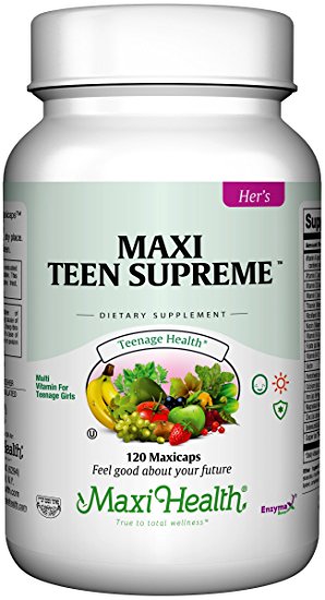 Maxi Health Teen Supreme - Hers - Advanced Multivitamins For Teenage Girls , 120 Capsules , Kosher