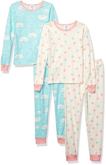 Gerber Baby Girls' Toddler Organic 2 Pack 2-Piece Cotton Pjs