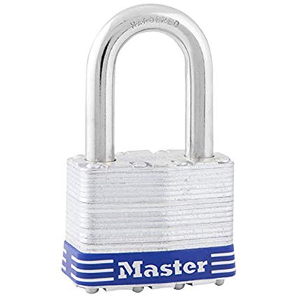 Master Lock 5DLF Laminated Steel Keyed Padock, 2 in. Wide with 1-1/2 in. Shackle