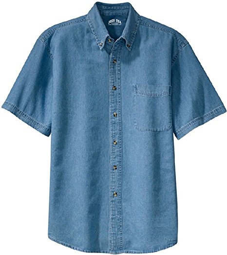 Joe's USA 6.5-Ounce Short Sleeve Denim Shirts in Sizes XS-6XL