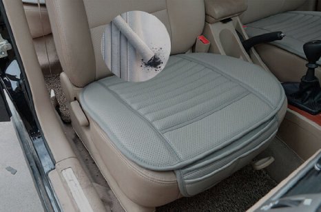 EDEALYN Auto Interior Accessories Styling PU Leather Charcoal Car Seat Cover Pad Seat cushion Mat Protective Cover for Car/ Office Chair ,Universal Seatpad (Gray-3)