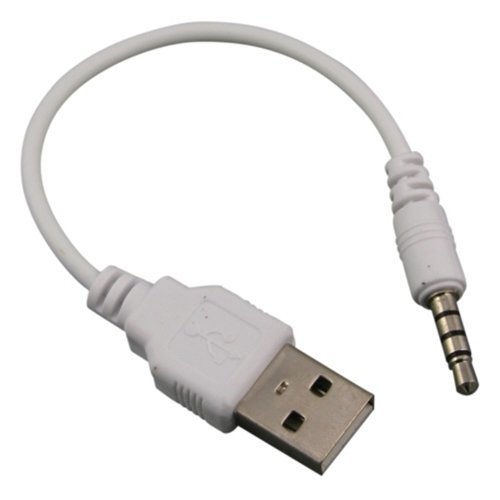 INSTEN Premium White USB Data Sync/Charging Adapter Adaptor Cable Compatible with Apple 2nd Generation Shuffle (Charger Cable Compatible with iPod Shuffle 2nd Gen 2 2G ONLY)