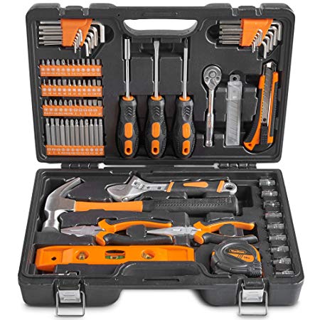 VonHaus 100 Piece Home Repair Tool Set - General Household Hand Tool Kit with Ratchet Wrench, Screwdriver Set, Socket Kit, Pliers in a Molded Storage Case - Ideal for Home Repair & Maintenance