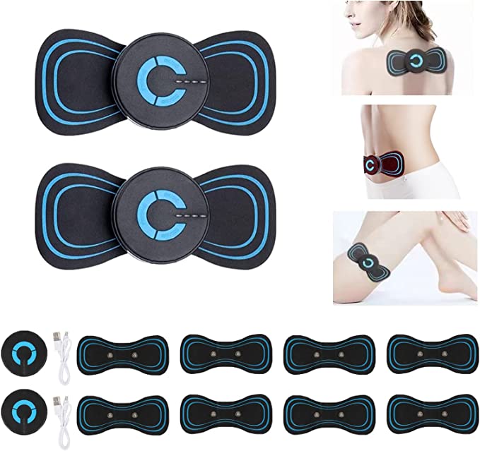 iSkelter 2 Pcs Whole Body Massager Patch, Cervical Massager Soothing Neck Instrument Massager Pain for Women and Men, Mini Neck Massage Mat, Portable Mini Massager for Neck Back Waist Arms Legs Aches