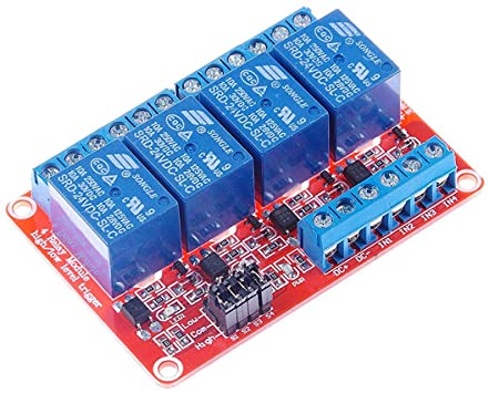 HiLetgo 4 Channel 24V Relay Module with OPTO-Isolated Support High and Low Level Trigger for PLC Automation Equipment Control