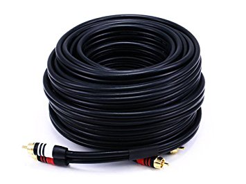 Monoprice 102868 50-Feet Premium 2 RCA Plug to 2 RCA Plug 22AWG Cable - Black