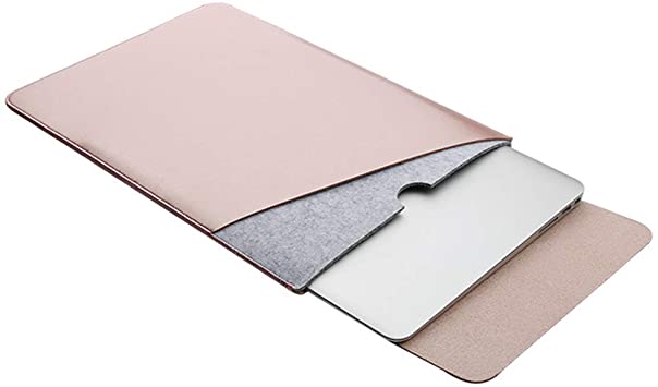 Soyan 13-Inch Laptop Sleeve with Side Pocket, Compatible with MacBook Pro/Air 13.3 Inches (Rose Gold)