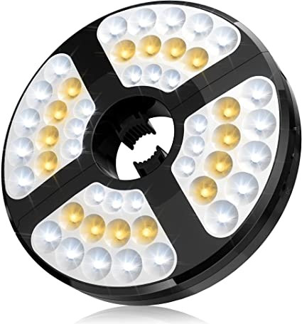 Patio Umbrella Light, 48 LED Parasol Light, Built-in Two 2200mAH Rechargeable Batteries, Cordless Patio Light with 3 Brightness Modes, ​USB Charge, Stepless Dimming Function, Umbrella Lamp for Garden