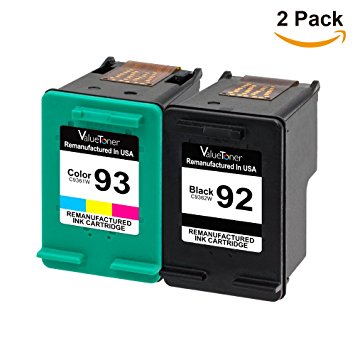 Valuetoner Remanufactured Ink Cartridge Replacement for HP 92 & 93 C9513FN C9362WN C9361WN (1 Black, 1 Tri-Color) 2 Pack