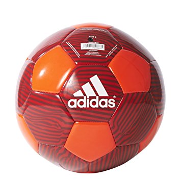 adidas Performance MUFC Soccer Ball, 5, Solar Red/Scarlet/Black/White