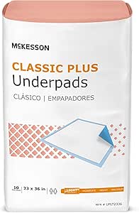 McKesson Incontinence Bed Pads 23” x 36” [10 Count], Disposable Chux Pads, Adults and Elderly, Hospital Grade