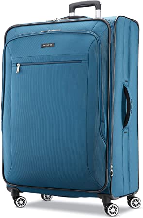 Samsonite Ascella X Softside Expandable Luggage with Spinner Wheels, Teal, Checked-Large 29-Inch