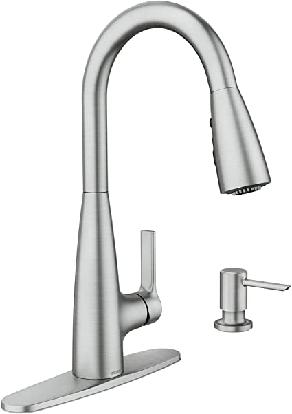 Moen 87627SRS Haelyn Single-Handle Pull-Down Sprayer Kitchen Faucet with Reflex and Power Clean, Spot Resist Stainless