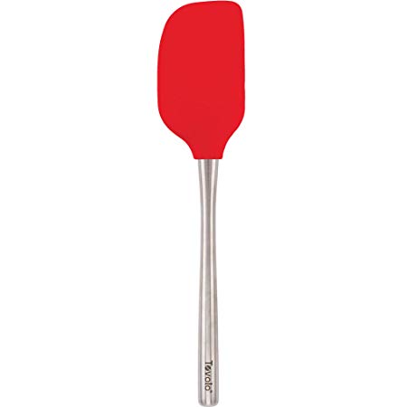 Tovolo Flex-Core Stainless Steel Handled Spatula, Removable Head, Heat Resistant, Candy Apple Red