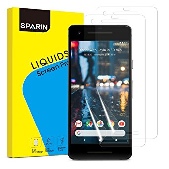 Google Pixel 2 Screen Protector, SPARIN 2 Pack, Wet Applied Screen Protector for Google Pixel 2, with Full Coverage / Case Friendly / Touch Sensitivity / Bubble Free