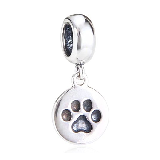 Dog Paw Pendant 925 Sterling Silver Charm Pet Dangle Fit Pandora Bracelet Charms-Shining Charm
