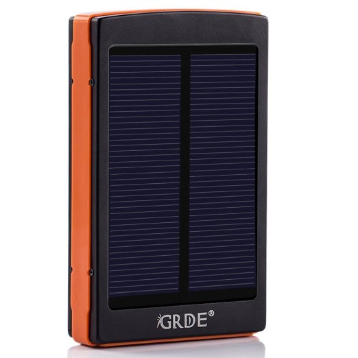 10000mAh Solar Charger Portable Dual USB Shockproof Solar Power BankBackup Battery ChargerSolar Powered Phone Charger for iPhoneiPodiPadSamsung HTC Blackberry and GPSTabletsCameraOrange