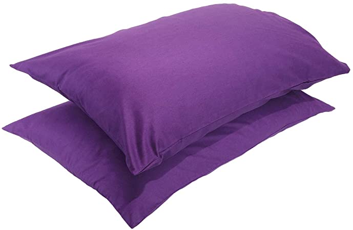 rockcloud Pillow Case Set 400 Thread Count 100% Cotton Standard Size 2pc, Purple