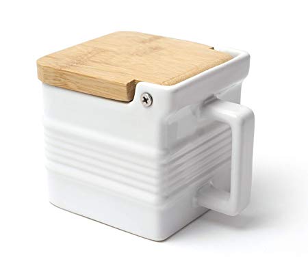 RSVP Stoneware Salt Box - White