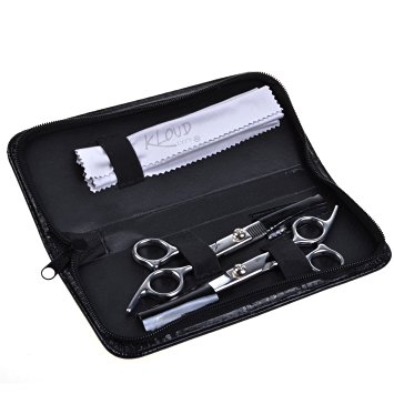 KLOUD City@ Professional Hair Cutting Scissors Shears Barber Thinning Set Kit with a Black Case