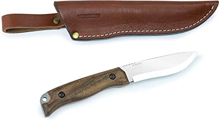 BPS Knives HK1 SSH - Handmade Stainless Steel Knife - Fixed Blade Full Tang Hunting Knife - Camping Bushcraft Knife With Leather Sheath - Outdoor Knives - Survival Camp Knife