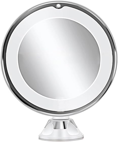 10X Magnifying Makeup Mirror, FOME Makeup Mirror with Touch Control LED Light,360 Degree Rotating Arm and Powerful Locking Suction Cup for Home, Bathroom Vanity, and Travel