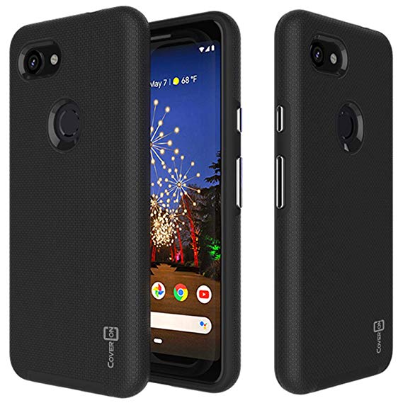 CoverON Slim Protective Hybrid Rugged Series for Google Pixel 3A Case, Black Midnight