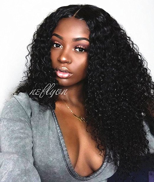 360 Lace Frontal Wigs 180% Density Water Wave Human Hair Wigs with Baby Hair for Black Women Natural Color 18inch