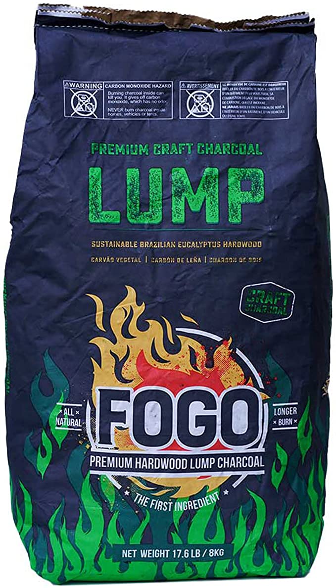 Fogo FG-CH-BRA-17 All Natural Restaurant Quality Brazilian Eucalyptus Blend Hardwood Lump Charcoal for Grilling and Smoking, 17.6 Pounds