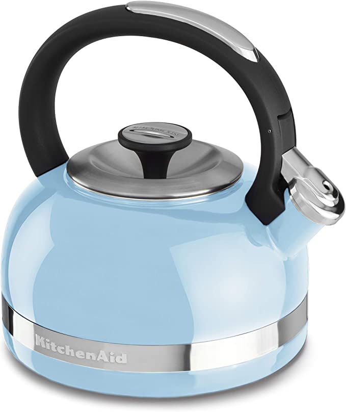 KitchenAid 2.0-Quart Full Handle and Trim Band Stovetop Kettle, 2 Qt, Cameo Blue