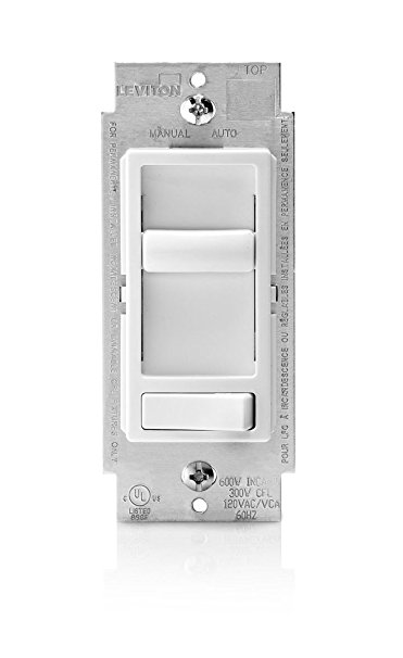 Leviton 6674-P0W 2 Pack Decora SureSlide Slide CFL LED dimmer, White