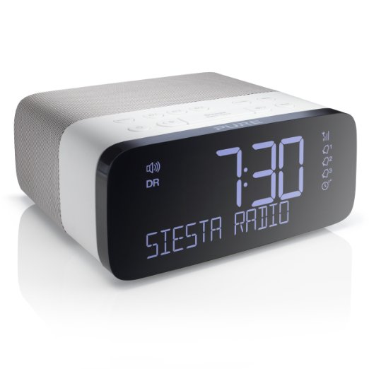 Pure Siesta Rise DAB Alarm Clock Digital Radio with FM and USB mobile charging