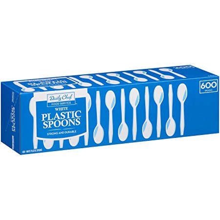 Bakers and Chefs White Plastic Spoons, 600 Count