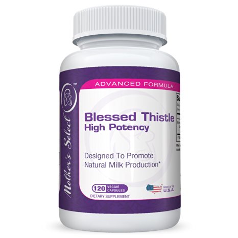 Blessed Thistle by Mother's Select Breastfeeding Supplement, High Potency Vegan Capsules Promote Increased Lactation, 120 Capsules