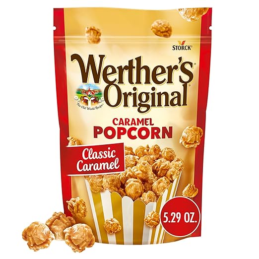 Werther's Original Caramel Popcorn, Resealable Pouch, 5.29 Oz Bag