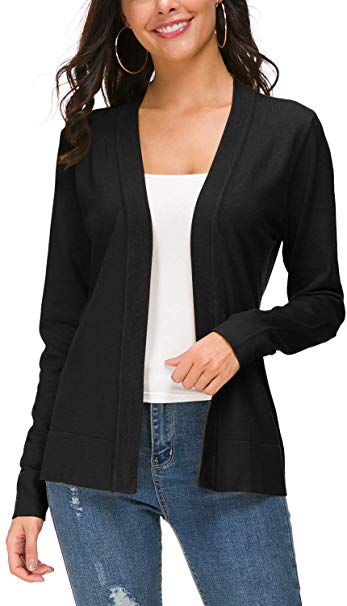 Urban CoCo Women's Long Sleeve Open Front Knit Cardigan Sweater