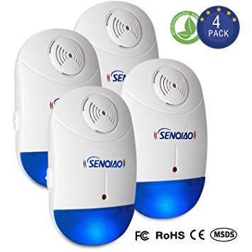 Pest Repeller-SENQIAO Ultrasonic Repellent Electronic Plug In Repeller for Insects Best Repellent for, Cockroach, Rodents, Flies, Roaches, Ants, Mice,Spiders,Fleas