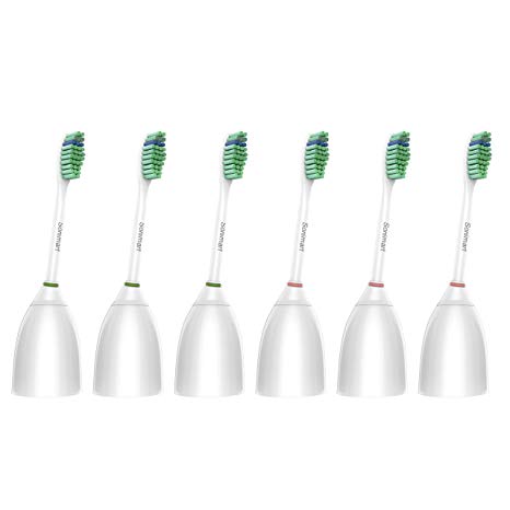 Sonimart Standard Replacement Toothbrush Heads for Philips Sonicare e-Series HX7022, 6 pack, fits Sonicare Advance, CleanCare, Elite, Essence and Xtreme Philips Brush Handles