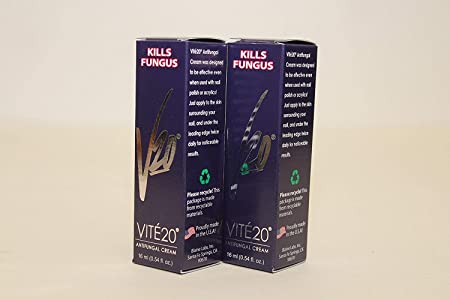 V20 Vite 20 Antifungal Cream Fungus Killer Hand and Feet Nail Treatment 0.54oz/16ml (Pack of 2)