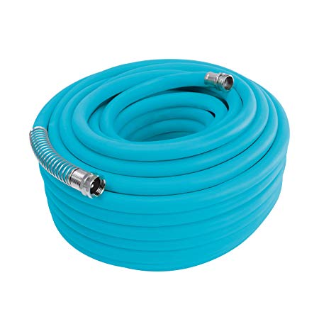 Sun Joe AJPGH100-DWS 5/8 in 100 Ft. Hybrid Polymer Flex Kink Free Hose, Blue