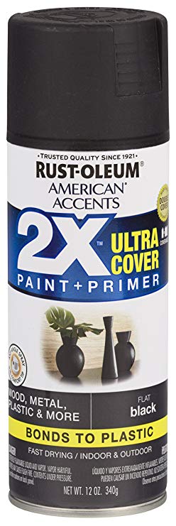 Rust-Oleum 327866 American Accents Spray Paint, 12 oz, Flat Black