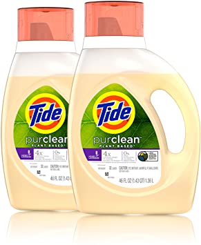 Tide Purclean Liquid Laundry Detergent, Honey Lavender, Pack of 2, 46 fl Ounce Each, 2 Count